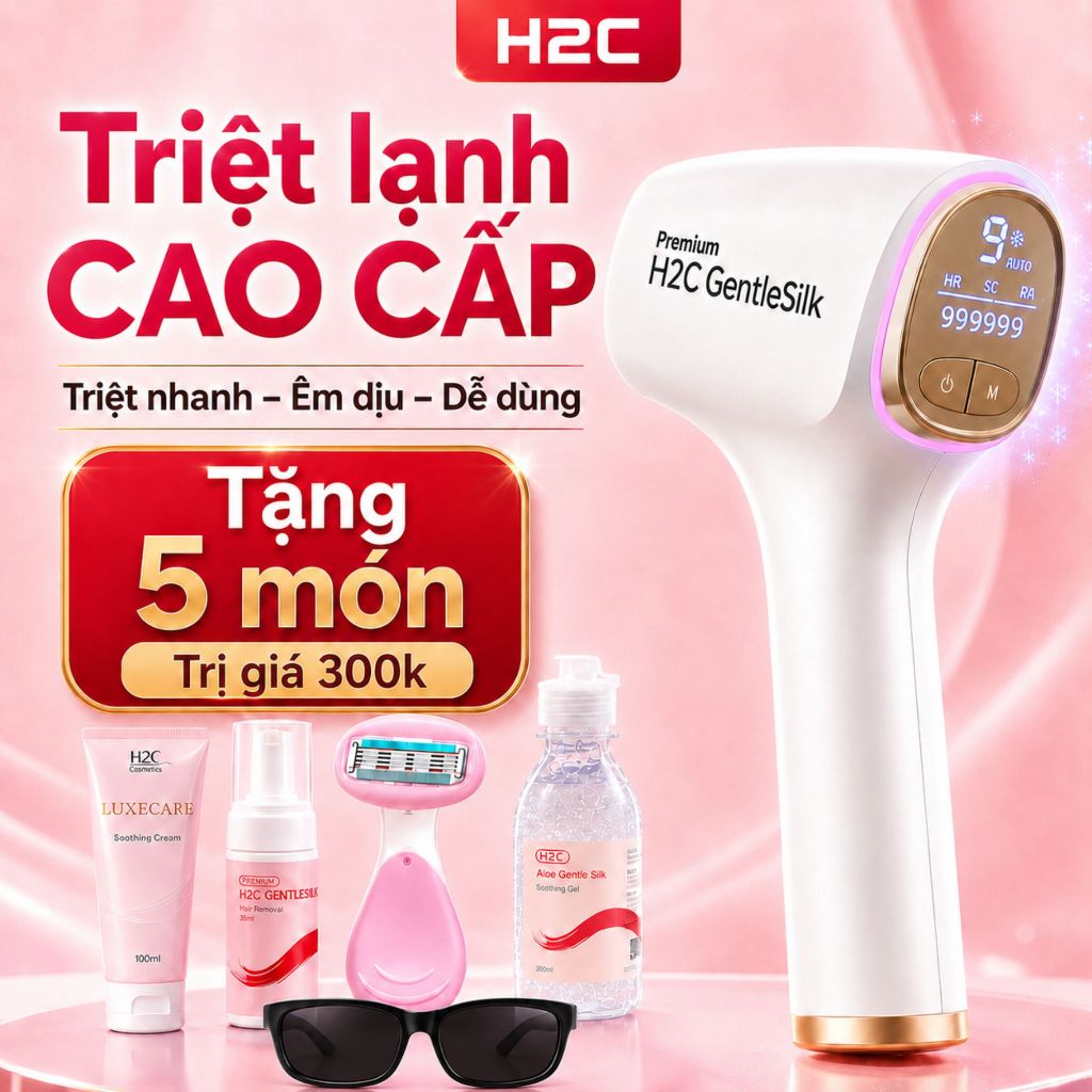 Máy triệt lông lạnh mini cao cấp 9 cấp độ công nghệ IPL đèn thạch