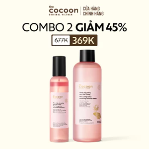 Combo Tinh chất xịt dưỡng sen Hậu Giang 200ml & Tẩy trang sen Cocoon 500ml