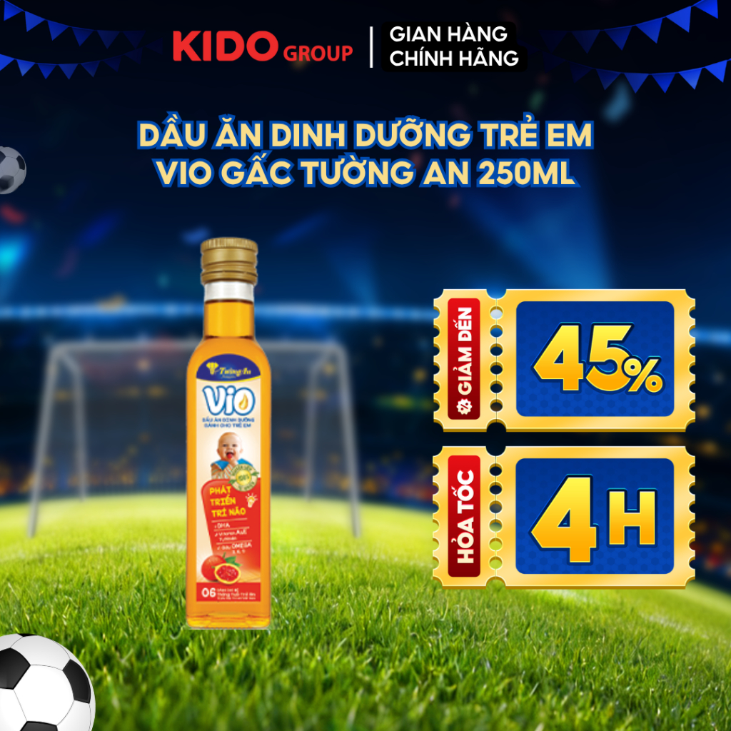 (NEW) (MUA 2 GIẢM 20%) Dầu ăn dặm dinh dưỡng cho bé VIO Tường An Gấc/Mè/Olive 250ML