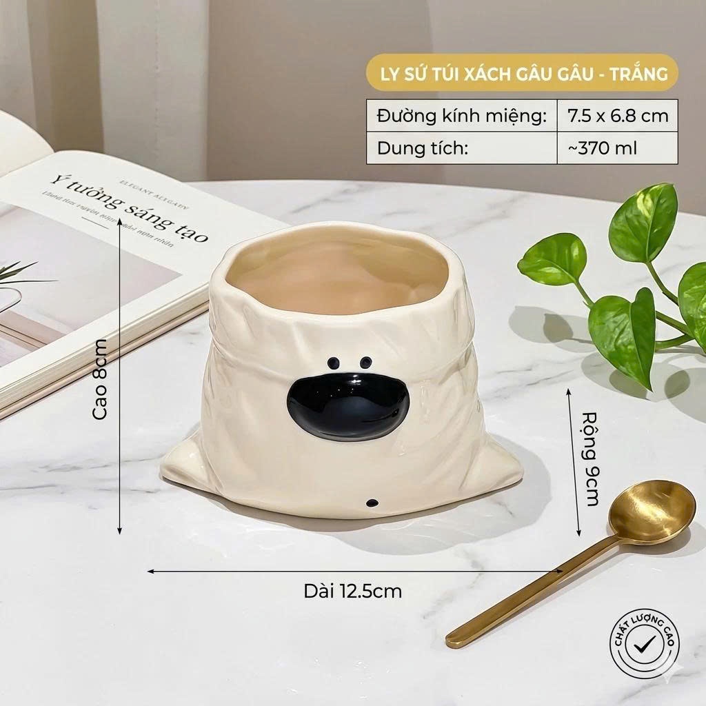 [ Gốm sứ ] Ly Nước Hình Cún Cute Mini – Thiết Kế Đáng Yêu, Trang Trí Bàn Làm Việc, Quà Tặng Hot 2026
