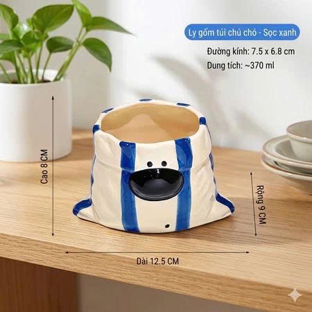 [ Gốm sứ ] Ly Nước Hình Cún Cute Mini – Thiết Kế Đáng Yêu, Trang Trí Bàn Làm Việc, Quà Tặng Hot 2026