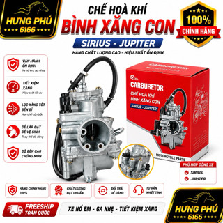 Bình xăng con.chế hoà khí. lắp cho xe sirius xăng cơ