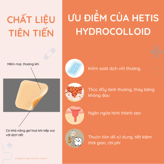 [Bao Bì Mới] Hộp 5 Miếng Gạc Hydrocolloid Hetis 5x5cm Hút Dịch Giảm Sẹo Cho Bé