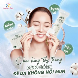 [ Mua 4 Tặng 1] Bông Tẩy Trang Miju 100% Cotton Siêu Dai , Mềm Mịn , Không Xơ Bông, tiết kiệm nước tẩy trang