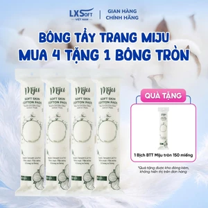 Bông Tẩy Trang Miju 100% Cotton Siêu Dai , Mềm Mịn , Không Xơ Bông, tiết kiệm nước tẩy trang