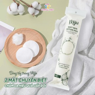 [ Mua 4 Tặng 1] Bông Tẩy Trang Miju 100% Cotton Siêu Dai , Mềm Mịn , Không Xơ Bông, tiết kiệm nước tẩy trang