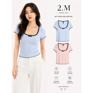 Áo Thun Gân Viền Nơ - 2.M Hàng Xịn