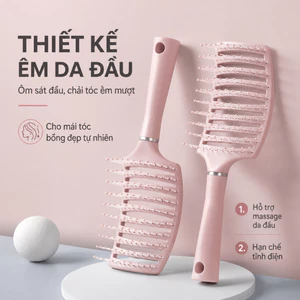 Lược Tạo Phồng Tóc, Lược Chải Tóc Răng Thưa Massage Da Đầu, Hạn Chế Tĩnh Điện, Chải Tóc Mượt Không Bết Xẹp