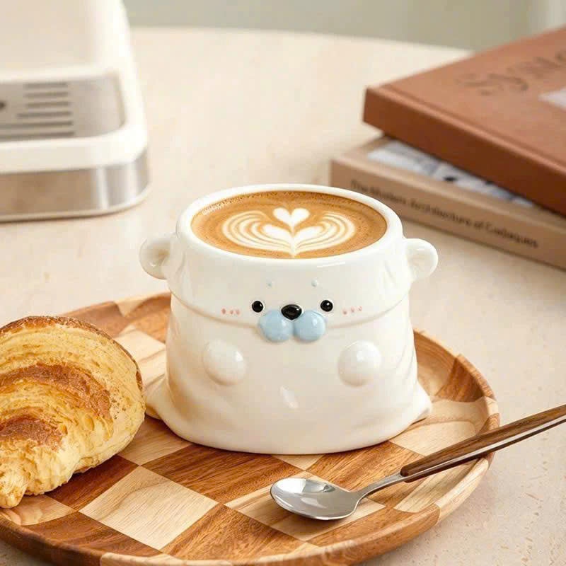 [ Gốm sứ ] Ly Hình Hải Ly Cute Mini – Thiết Kế Đáng Yêu, Trang Trí Bàn Làm Việc, Quà Tặng Hot 2026