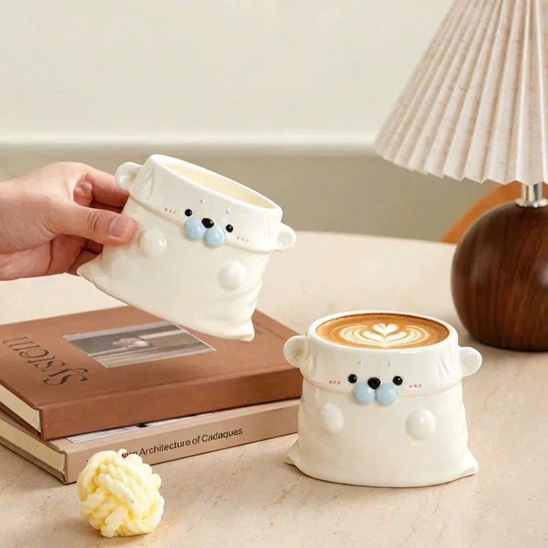[ Gốm sứ ] Ly Hình Hải Ly Cute Mini – Thiết Kế Đáng Yêu, Trang Trí Bàn Làm Việc, Quà Tặng Hot 2026