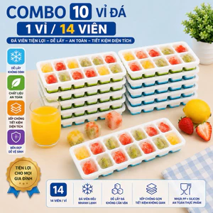 Combo 10 Vỉ Đá Silicon Có Nắp 24cm – 14 Viên/Vỉ