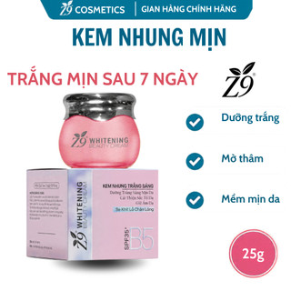 Kem nhung trắng sáng Z9 dưỡng da trắng mịn, nâng tone nhẹ, cải thiện sắc tố da làm đều màu da 20g