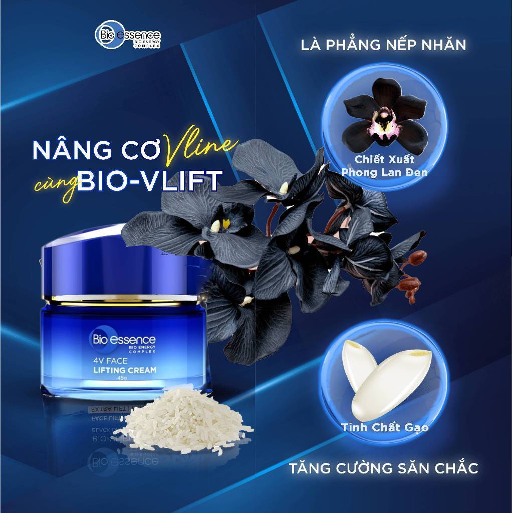 [VHL x Bio-essence] Kem dưỡng ngăn ngừa lão hóa, nâng cơ mặt & dưỡng sáng Bio essence Bio-Vlift 45g tặng 1 túi ST 200g
