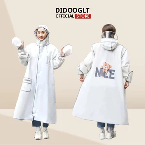 Áo Mưa Thời Trang Didooglt In Hình Gấu Nice Màu Sắc Dễ Thương Có Kính Chắn Nước Kèm Khoá Kéo Tiện Lợi