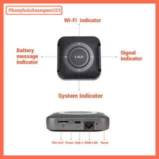 Router WiFi 4G LTE LSUN MF607+ – Tốc Độ 300Mbps – Pin 5000mAh – 2 Anten – Có Cổng LAN – 32 Thiết Bị