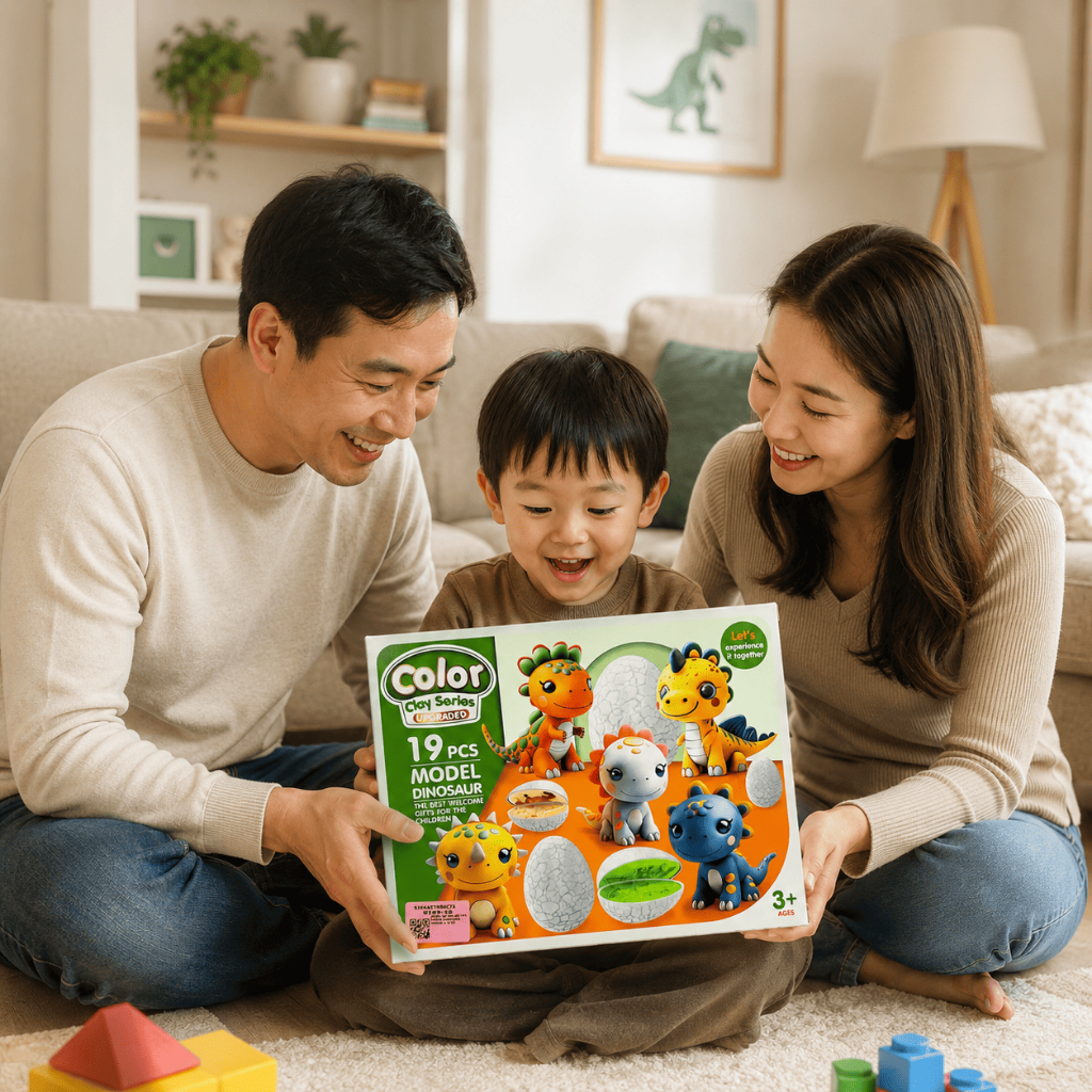 Bộ Đồ Chơi Đất Nặn Khủng Long 19 Chi Tiết An Toàn Cho Bé, Đồ Chơi Sáng Tạo Phát Triển Tư Duy