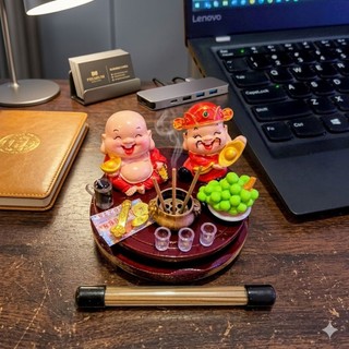 Bàn Thờ Thần Tài Thổ Địa Mini  May Mắn Tài Lộc Trang trí
