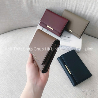 Ví Ngắn Gấp 3 Da Sần CLS Tag Kim Loại - Ví Ngắn Cầm Tay TA6223-119