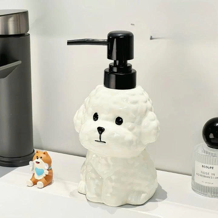 [Gốm Sứ] Bình Xịt Rửa Tay Poodle – Trang Trí Nhà Tắm Cho Gia Đình – Thiết Kế Sang Xịn Độc Lạ