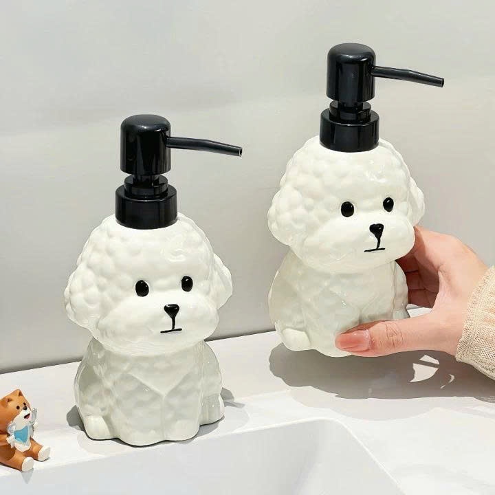 [Gốm Sứ] Bình Xịt Rửa Tay Poodle – Trang Trí Nhà Tắm Cho Gia Đình – Thiết Kế Sang Xịn Độc Lạ