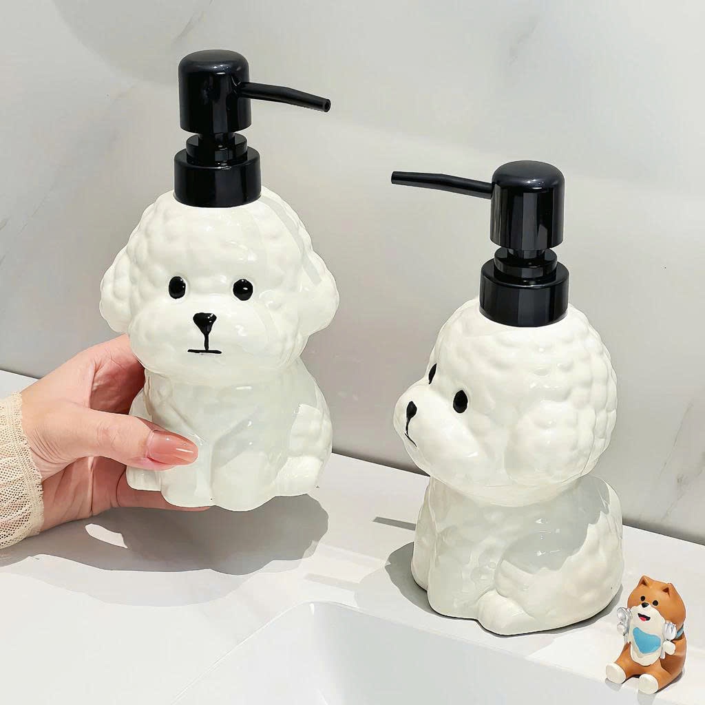 [Gốm Sứ] Bình Xịt Rửa Tay Poodle – Trang Trí Nhà Tắm Cho Gia Đình – Thiết Kế Sang Xịn Độc Lạ