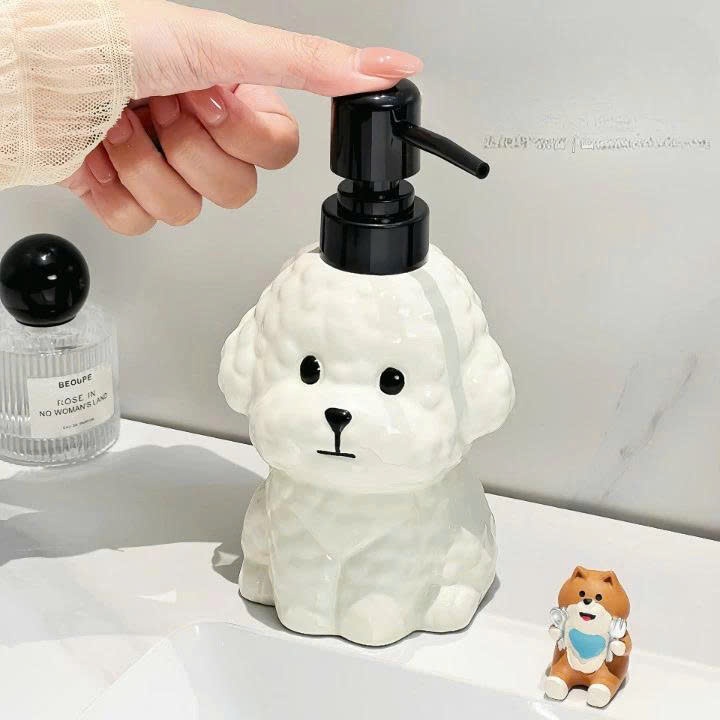 [Gốm Sứ] Bình Xịt Rửa Tay Poodle – Trang Trí Nhà Tắm Cho Gia Đình – Thiết Kế Sang Xịn Độc Lạ