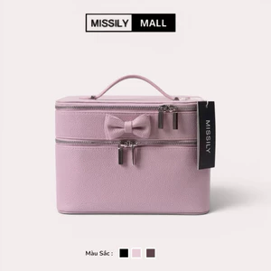 Túi Đựng Mỹ Phẩm 2 Tầng Đa Năng MISSILY Da PU Cao Cấp Chống Thấm Nước (ms180)