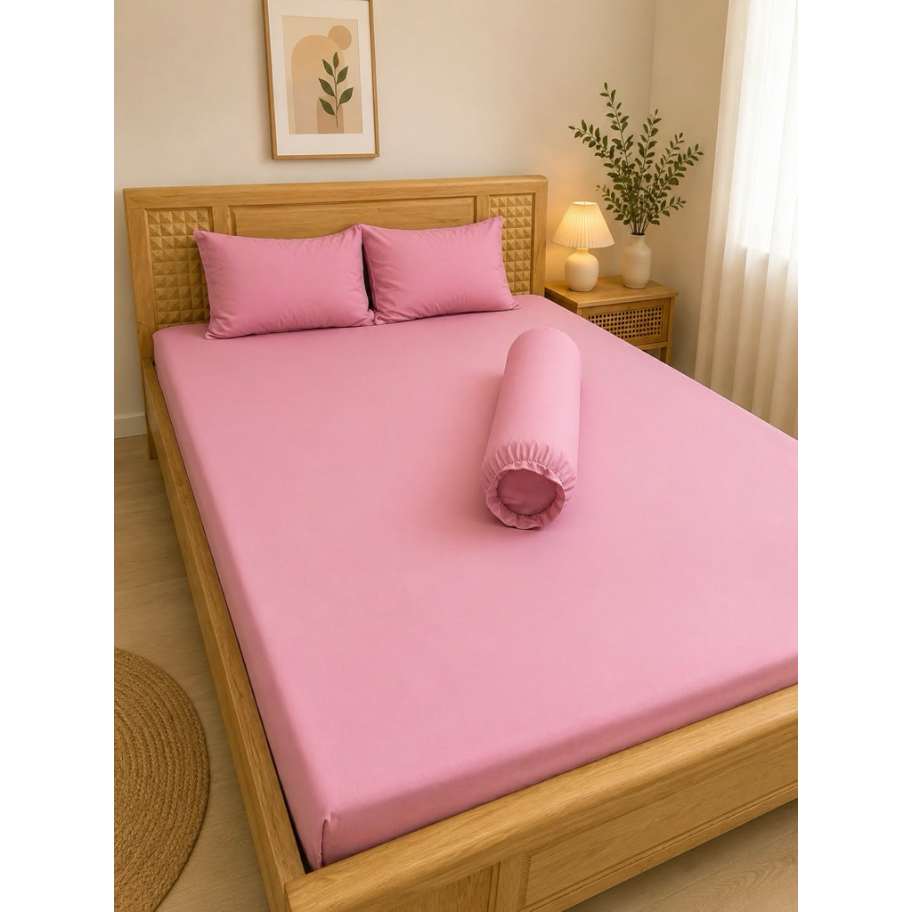 Bộ ga thun lạnh Hàn Quốc 4 món Aniva Home, thiết kế gối ôm khoá kéo, mềm mại, thoáng mát, sang trọng