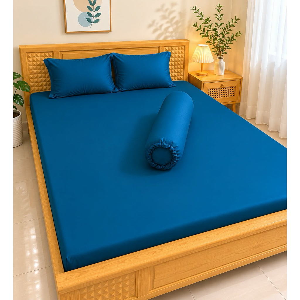Bộ ga thun lạnh Hàn Quốc 4 món Aniva Home, thiết kế gối ôm khoá kéo, mềm mại, thoáng mát, sang trọng