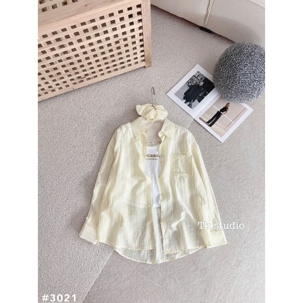 [𝑯𝒂 𝑨𝒏𝒉] Set Áo Sơ Mi Tơ Lụa Chấm Bi QCL1