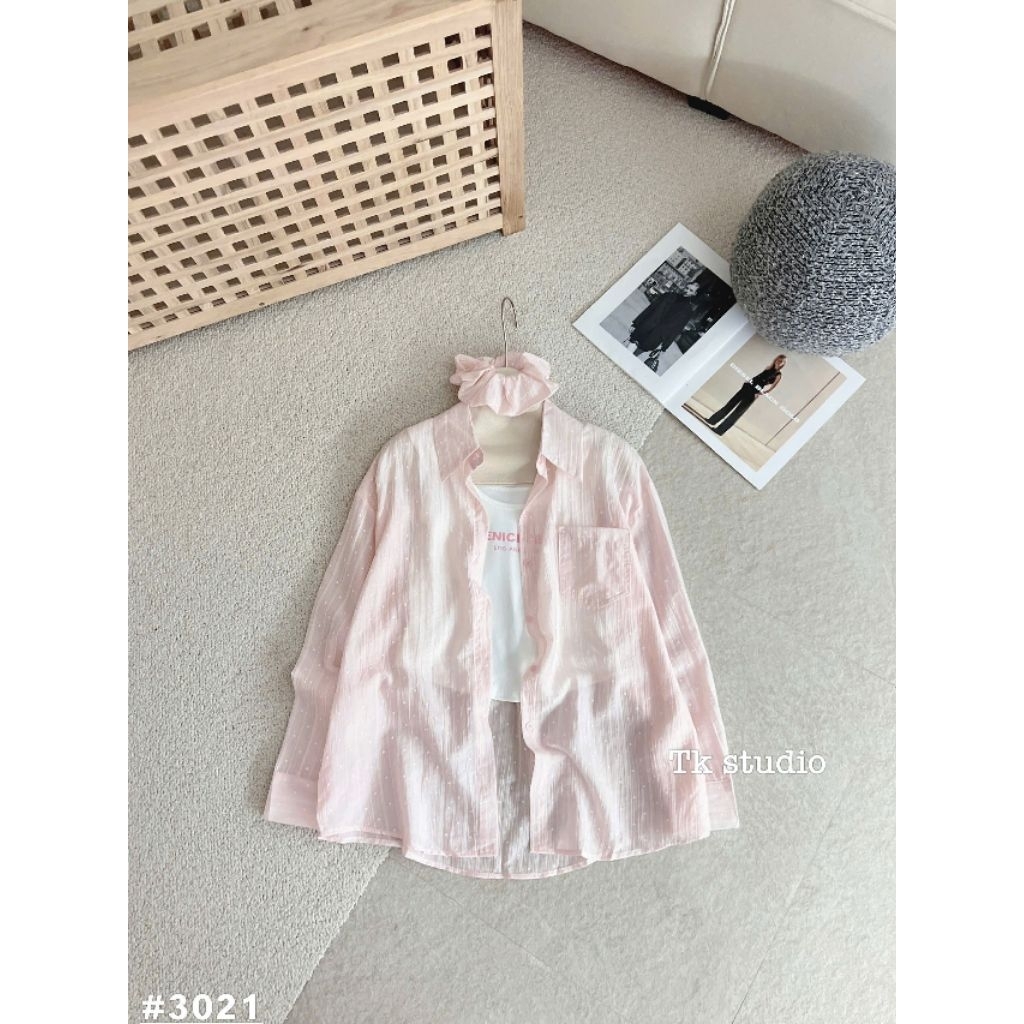 [𝑯𝒂 𝑨𝒏𝒉] Set Áo Sơ Mi Tơ Lụa Chấm Bi QCL1