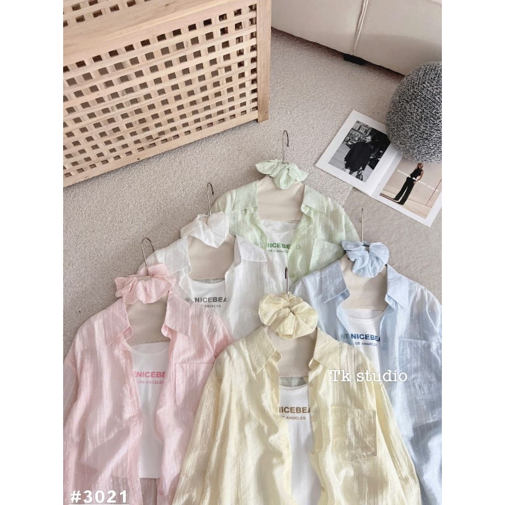 [𝑯𝒂 𝑨𝒏𝒉] Set Áo Sơ Mi Tơ Lụa Chấm Bi QCL1