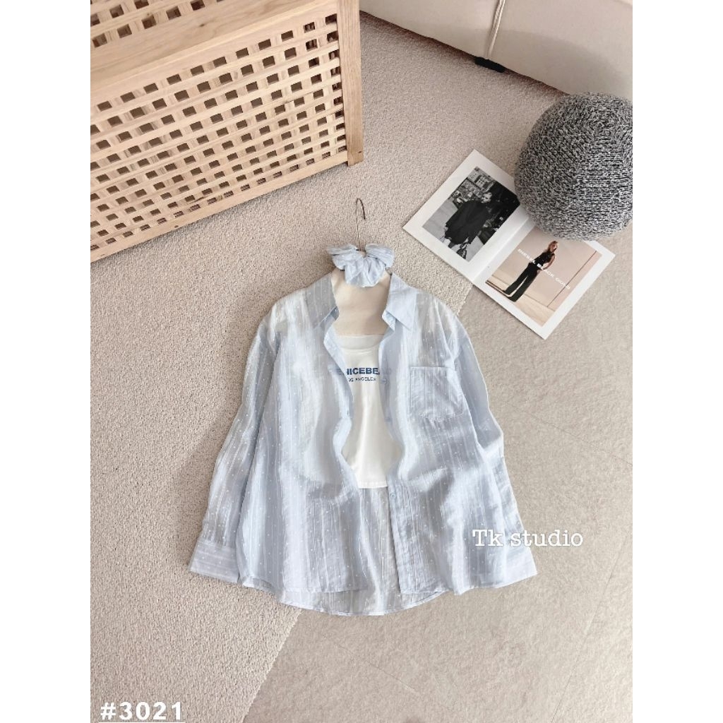 [𝑯𝒂 𝑨𝒏𝒉] Set Áo Sơ Mi Tơ Lụa Chấm Bi QCL1