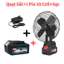 Quạt Tích Điện Mini Để Bàn-Pin 10 Cell Chuẩn Đế Pin 21V 2 Mức Gió, Sử Dụng 3-5 Tiếng, Kích Thước 8 Inch -Bảo Hàn