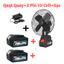 Quạt Tích Điện Mini Để Bàn-Pin 10 Cell Chuẩn Đế Pin 21V 2 Mức Gió, Sử Dụng 3-5 Tiếng, Kích Thước 8 Inch -Bảo Hàn