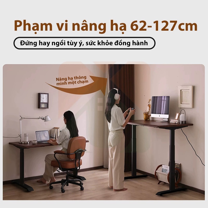 Bàn làm việc thông minh nâng hạ đứng ngồi điện kô tiếng ồn chống va chạm dùng tại nhà và văn phòng | BigBuy360 - bigbuy360.vn