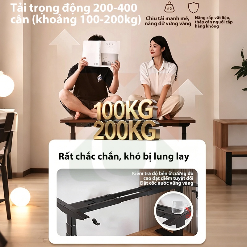 Bàn làm việc thông minh nâng hạ đứng ngồi điện kô tiếng ồn chống va chạm dùng tại nhà và văn phòng | BigBuy360 - bigbuy360.vn