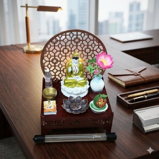 Bàn Thờ mini 9cmx11cm Tượng Mẹ Quan Âm - Phật Adida