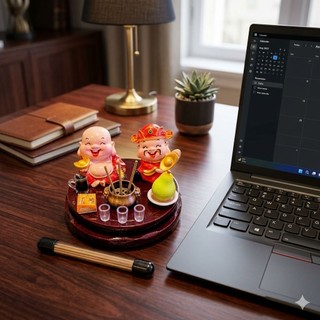 Bàn Thờ Thần Tài Thổ Địa Mini  May Mắn Tài Lộc Trang trí Bàn Làm Việc