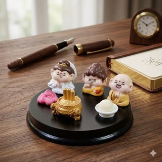 Tượng mini Phật - Thần Tài - Quan Âm