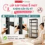 BMZAR Kệ sắt v lỗ đựng đồ đa năng Kệ Bếp Sắt + bảng gỗ Kệ sắt đa năng Mỗi tầng có thể chịu được tải trọng 20kg