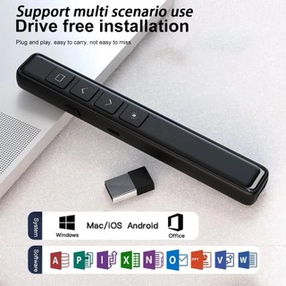 2.4GHz Wireless Presentation Clicker Powerpoint Pen USB Remote Control Flip Pen for Office Teaching Projector PPT Presen
