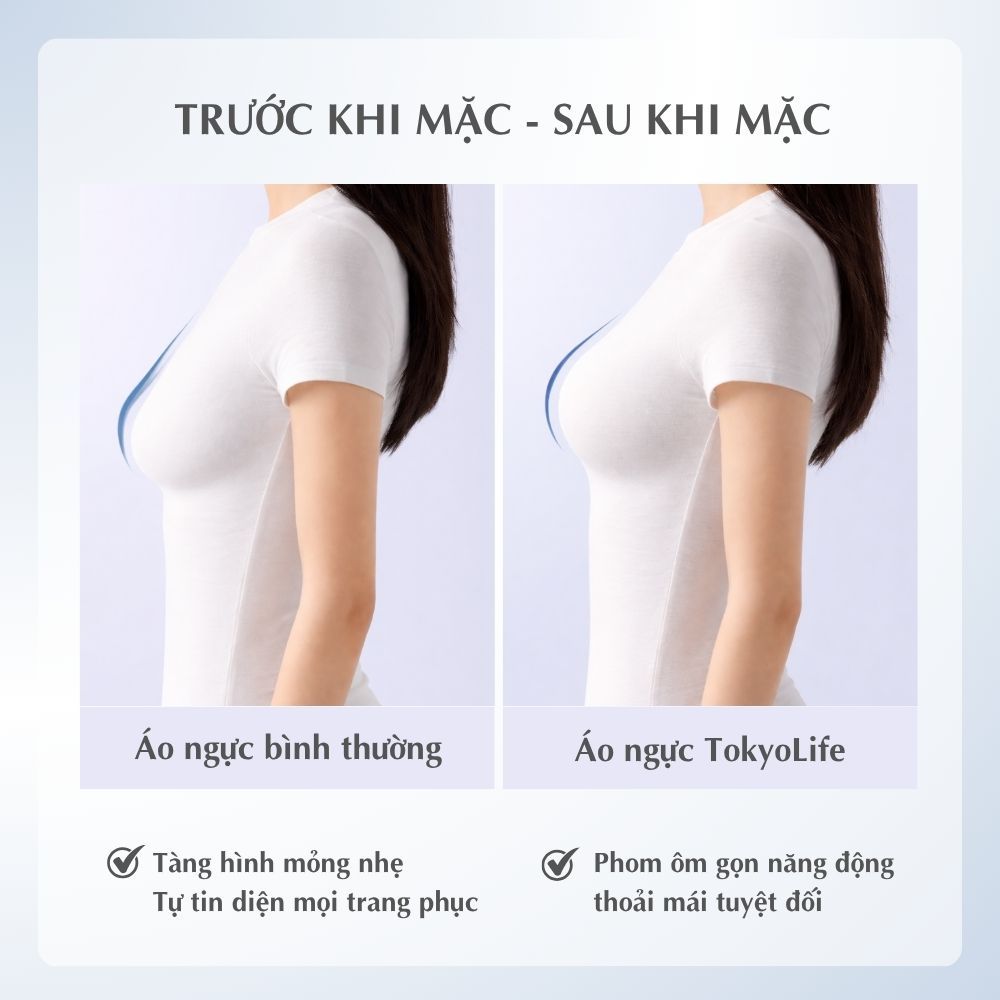 Áo Lót Nữ Tàng Hình Co Giãn Không Gọng Không Đường May Mỏng Nhẹ Thoáng Khí 40005088 - TOKYOLIFE
