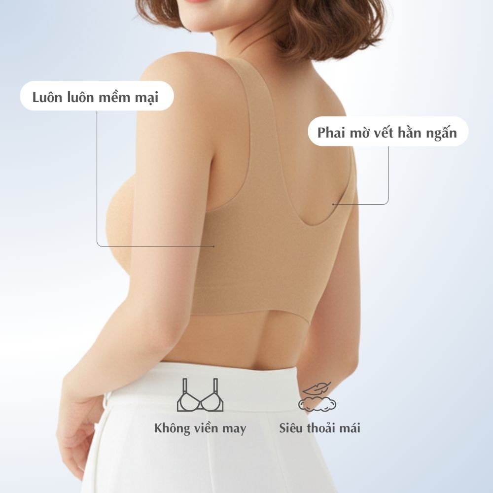 Áo Lót Nữ Tàng Hình Co Giãn Không Gọng Không Đường May Mỏng Nhẹ Thoáng Khí 40005088 - TOKYOLIFE