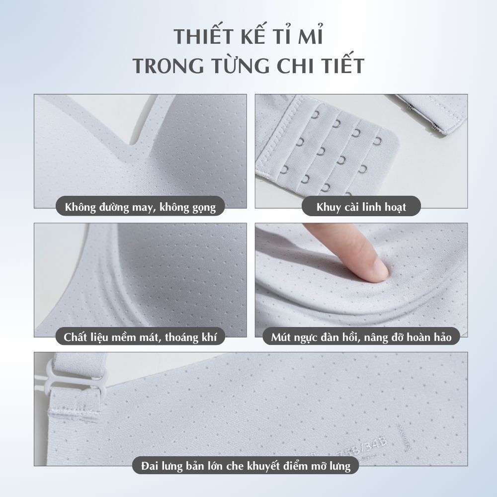 Áo Lót Nữ Tàng Hình TOKYOLIFE Cao Cấp Không Gọng Không Hằn Viền Nâng Đỡ Che Khuyết Điểm Tốt - 40001912