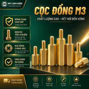 Cọc đồng trụ đồng m3 (combo 5) đực cái chính hãng chất lượng cao