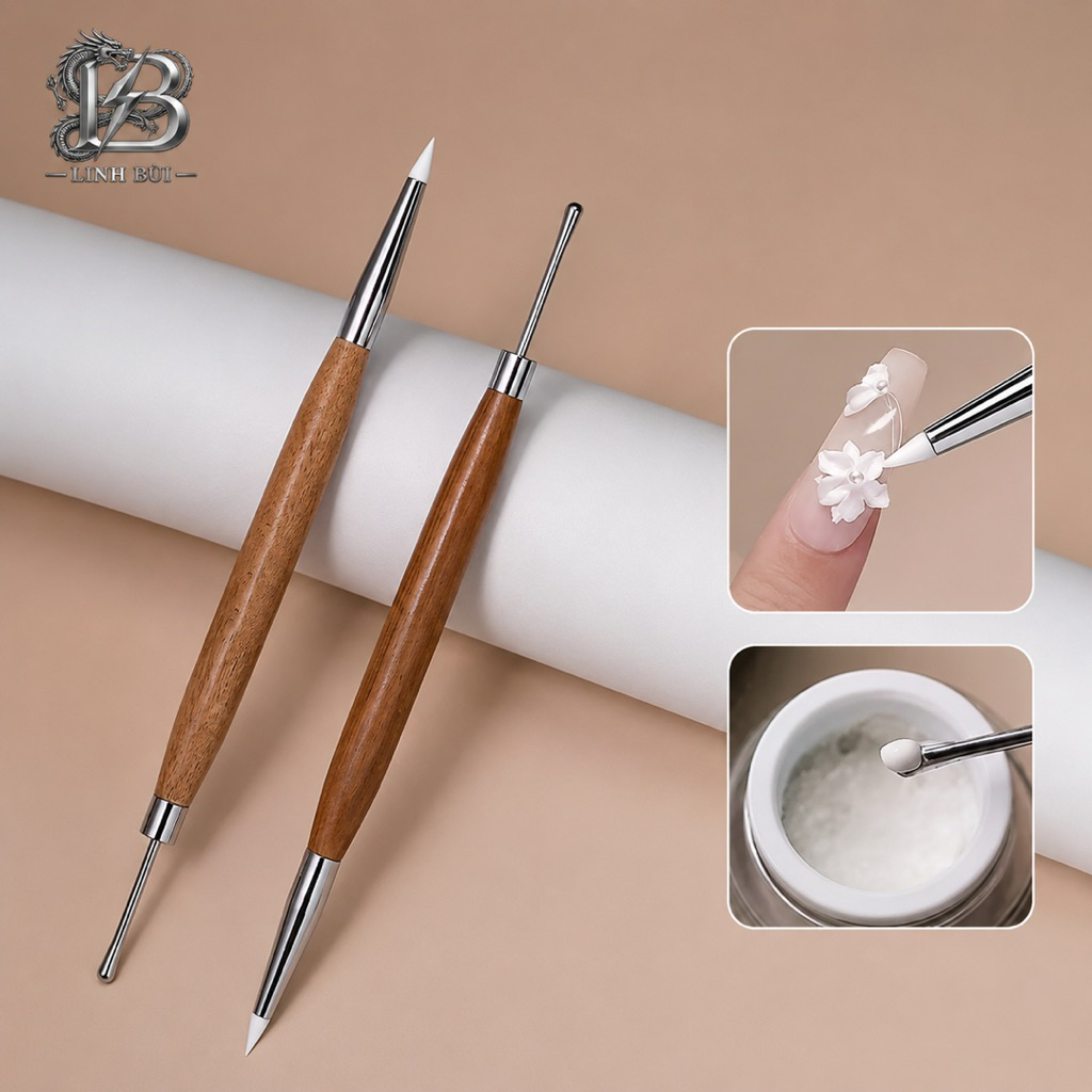 BÚT SILICON 2 ĐẦU NẶN HOA NỔI 5D CHUYÊN NGHIỆP LINH BÙI