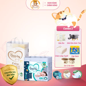 Combo 2 bịch Gooby siêu mỏng mềm, thấm hút tốt size NB/S/M/L/XL/XXL/XXXL cho bé từ 4kg-35Kg