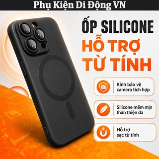 Ốp lưng iPhone silicone từ tính chống sốc bảo vệ camera cho iPhone 17 Air 16 15 14 13 12 11 Pro Max