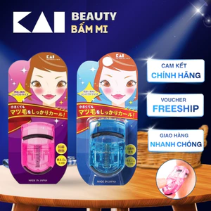 Dụng cụ bấm cong lông mi cầm tay uốn mi cong tự nhiên bằng nhựa Kèm 1 miếng đệm thay thế Compact Curler KAI